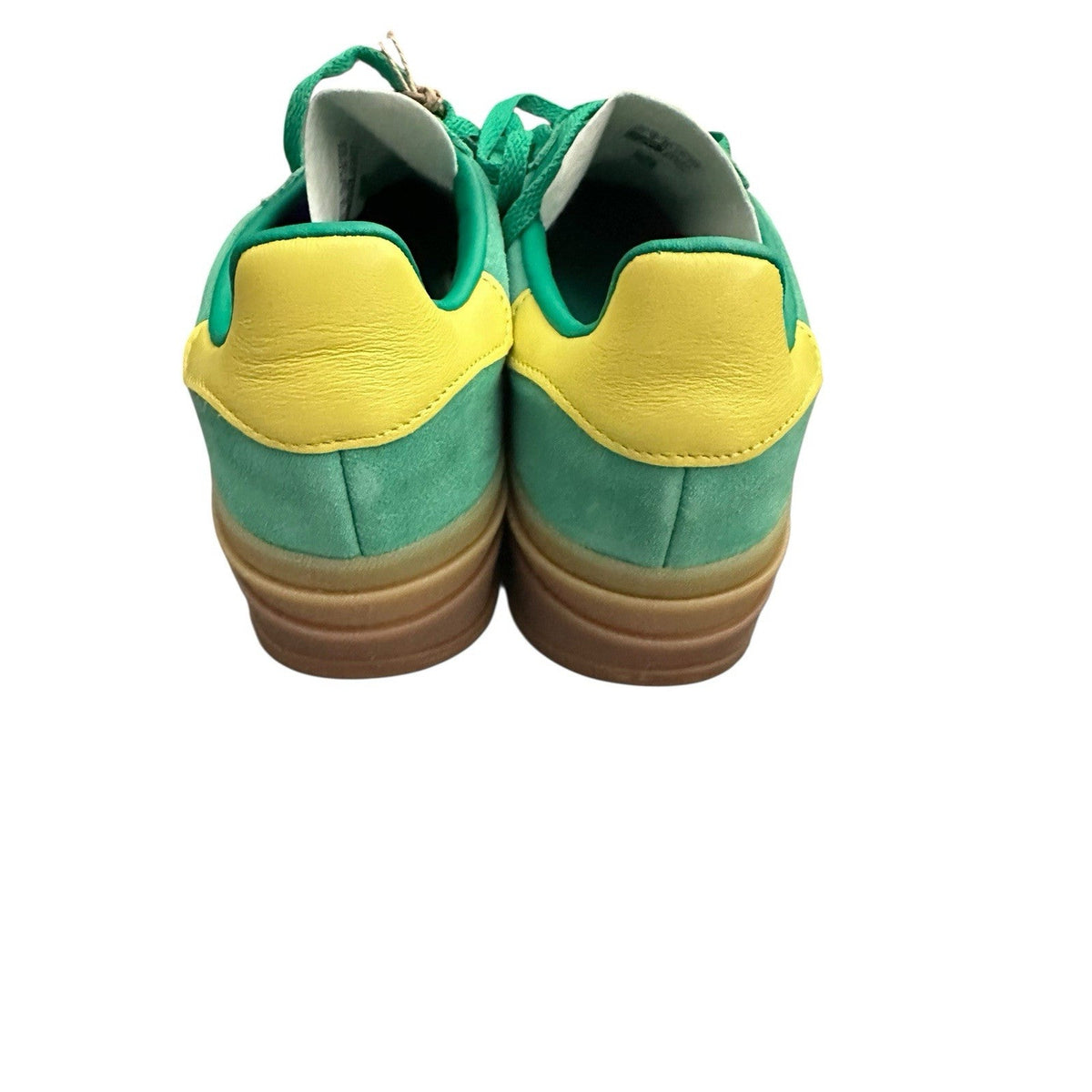 Adidas Women's Gazelle Bold Shoes in Court Green/Lucid Pink/Pure Sulfur,Size 7.5