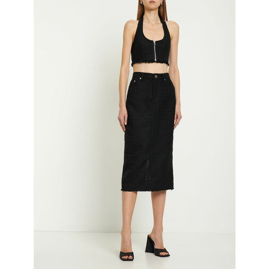 Staud Guinevere Stretch Midi Skirt black size 4